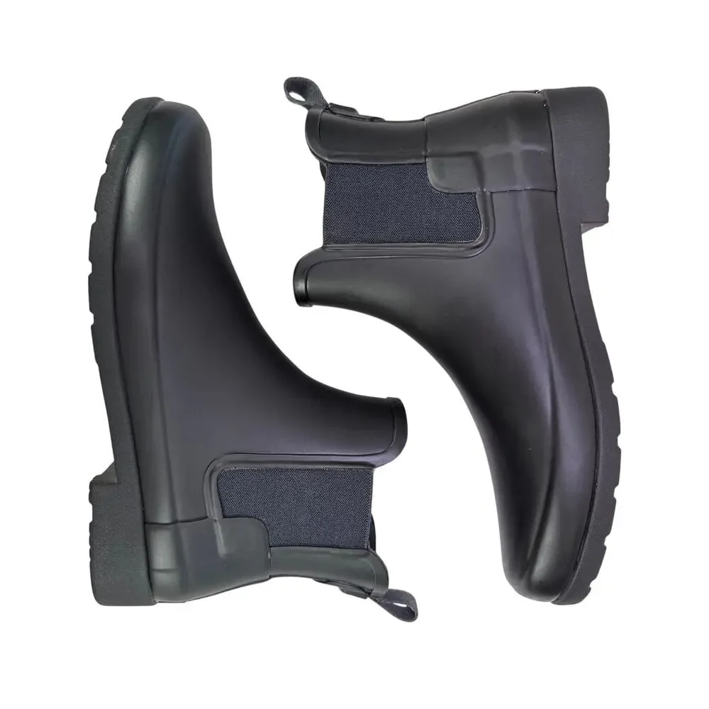 Hunter‎ Original Refined Chelsea Boots Slim Fit Womens 9 Black Onyx Rubber WP